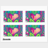 Psychedelisches Herz Rechteckiger Aufkleber (Blatt)