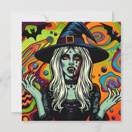 Psychedelisches HexenHalloween-Party (Vorderseite)