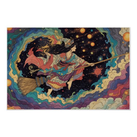 psychedelisches Hexenplakat Poster (Vorderseite)