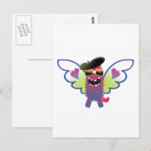 Psychedelisches Hippie-Engelmonster Postkarte (Vorne/Hinten)