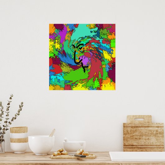 Psychedelisches Hippie Poster (Küche)