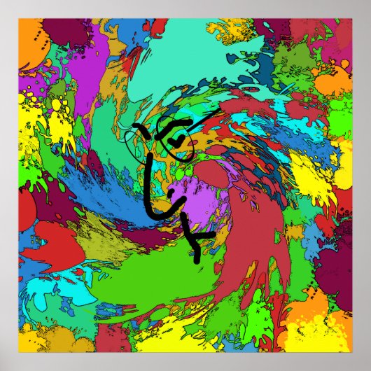 Psychedelisches Hippie Poster (Vorne)