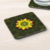 Psychedelisches Hippie-Untersetzer-Set Getränkeuntersetzer (Linke Seite)