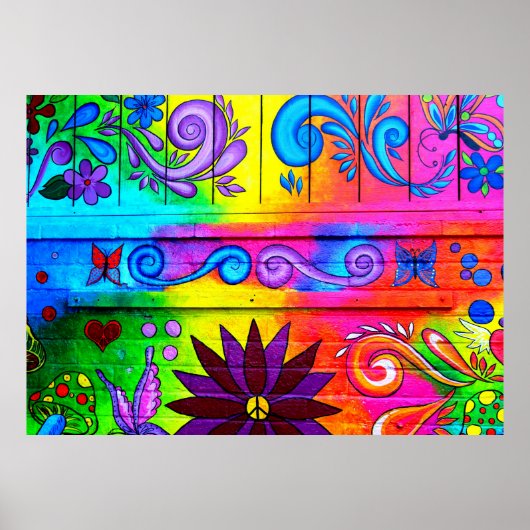 Psychedelisches Hippie-Wandposter Poster (Vorne)