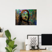 Psychedelisches Jesusposter Poster (Heimbüro)