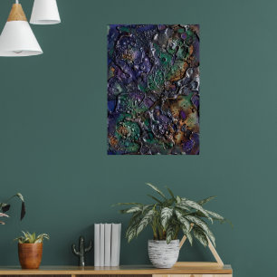 Psychedelisches Juwelen-Mosaik-Abstrakt-Poster V Poster