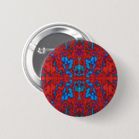 Psychedelisches Kaleidoskopmuster Button (Vorne & Hinten)
