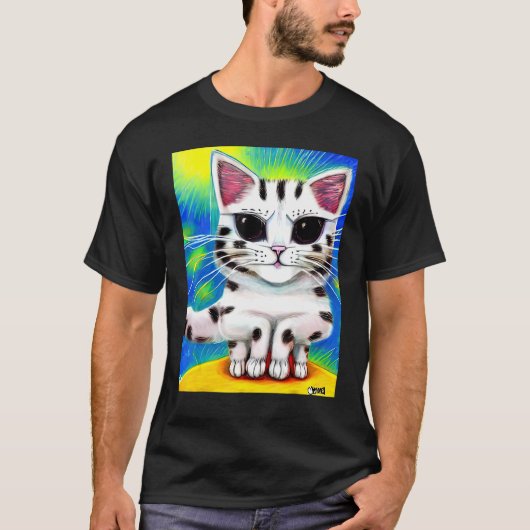 Psychedelisches Kätzchen im Katzenstil 3 T-Shirt (Vorderseite)