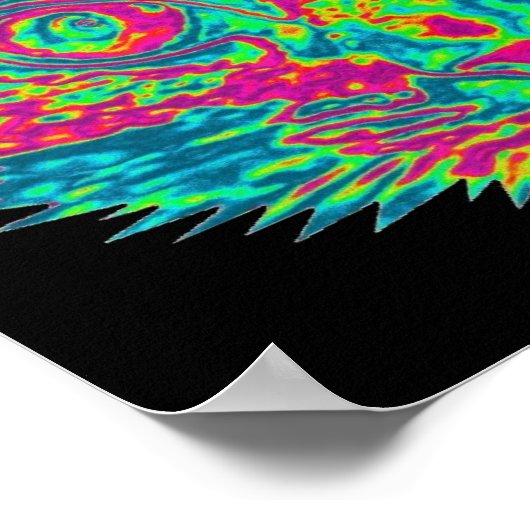 Psychedelisches Katzenposter Poster (Ecke)