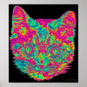 Psychedelisches Katzenposter Poster (Vorne)