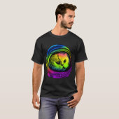 Psychedelisches Katzenprodukt Astronautenkatze mit T-Shirt (Vorne ganz)