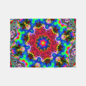 Psychedelisches kosmisches Blumen-Fraktal Fleecedecke (Vorderseite (Horizontal))