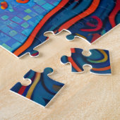 Psychedelisches Kunstportrait einer Frau Puzzle (Seite)