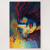 Psychedelisches Kunstportrait einer Frau Puzzle (Vertikal)