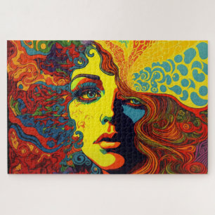 Psychedelisches Kunstportrait Puzzle