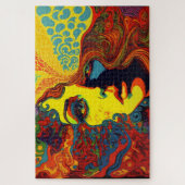 Psychedelisches Kunstportrait Puzzle (Vertikal)