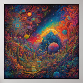 Psychedelisches Land des Unbekannten Poster