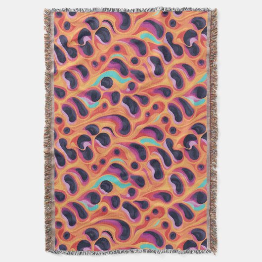 Psychedelisches Lila und orangefarbenes Abstraktes Decke (Vorderseite Vertikal)