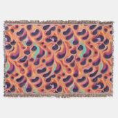 Psychedelisches Lila und orangefarbenes Abstraktes Decke (Vorderseite)