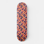 Psychedelisches Lila und orangefarbenes Abstraktes Skateboard (Vorderseite)