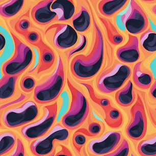 Psychedelisches Lila und orangefarbenes Abstraktes Skateboard