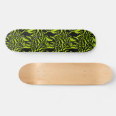 Psychedelisches Limettengrün und schwarzes Muster Skateboard (Horizontal)