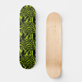Psychedelisches Limettengrün und schwarzes Muster Skateboard (Vorderseite)
