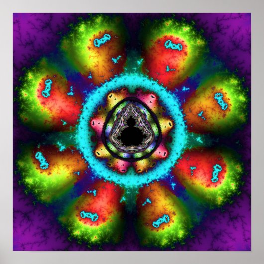 Psychedelisches Mandelbrot-Fraktal Poster (Vorne)