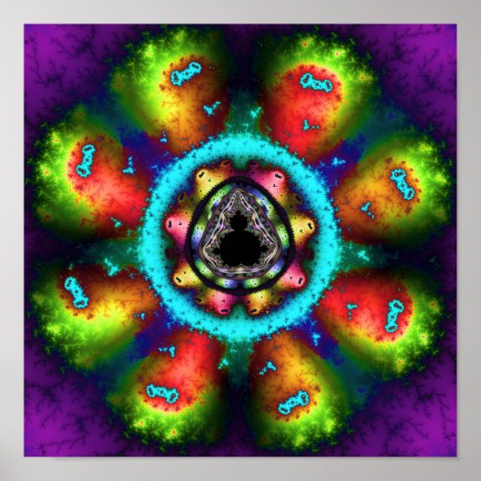 Psychedelisches Mandelbrot-Fraktal Poster (Vorne)