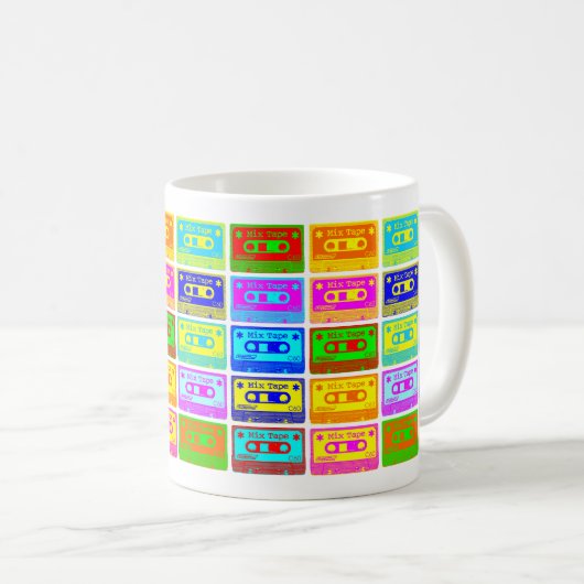 Psychedelisches Mix-Tape Kaffeetasse (VorderseiteRechts)