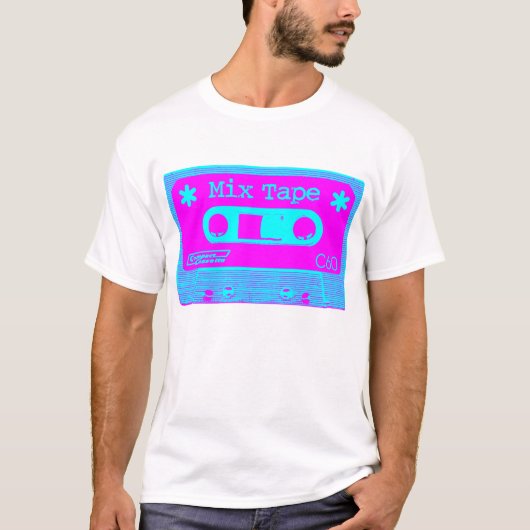 Psychedelisches Mix-Tape - Magenta und Cyan T-Shirt (Vorderseite)