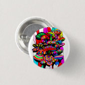 Psychedelisches Mushroom-Button-Abzeichen Button (Vorne & Hinten)