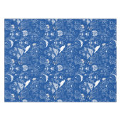 Psychedelisches Mushroom-Muster 2D.BW.b Blue BG Tischdecke (Vorderseite (Horizontal))