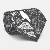 Psychedelisches Mushroom-Muster 2DB.BW.b D Grau BG Krawatte (Gerollt)