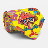 Psychedelisches Mushroom-Muster 3D B.B Gelbe BG Krawatte (Gerollt)