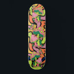 Psychedelisches Mushroom Retro Muster Skateboard<br><div class="desc">Psychedelische Mushroom Retro Musterskateboard</div>