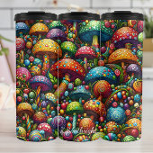 Psychedelisches Mushroom Wonderland Muster Thermosbecher