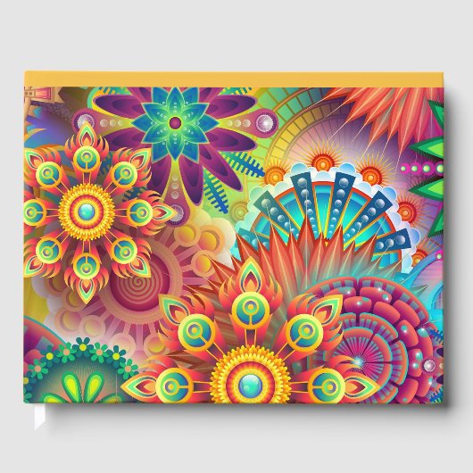 Psychedelisches Muster Gästebuch (Vorderseite)
