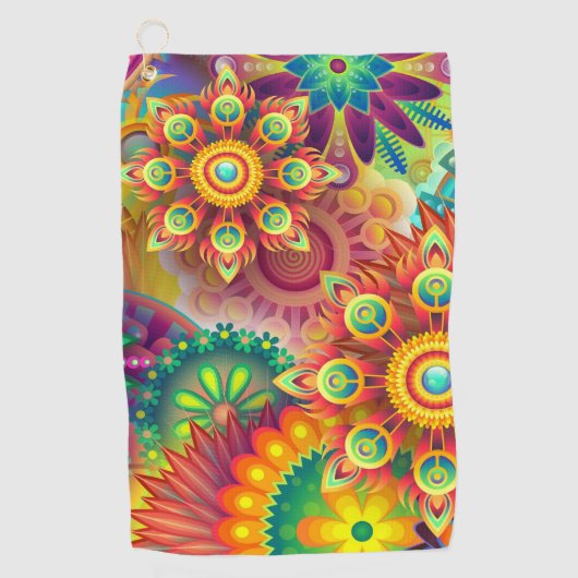 Psychedelisches Muster Golfhandtuch (Vorderseite)