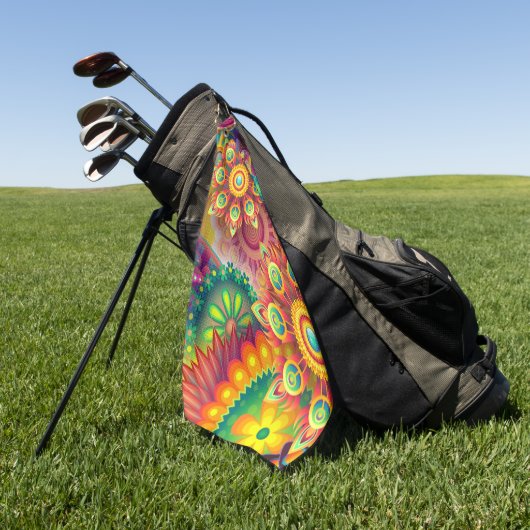 Psychedelisches Muster Golfhandtuch (Gras)