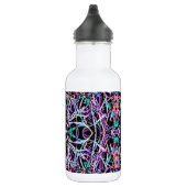 Psychedelisches Muster in Rosa Edelstahlflasche (Rechts)