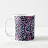 Psychedelisches Muster in Rosa Kaffeetasse (Links)