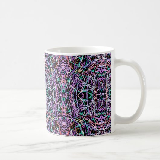 Psychedelisches Muster in Rosa Kaffeetasse (Rechts)