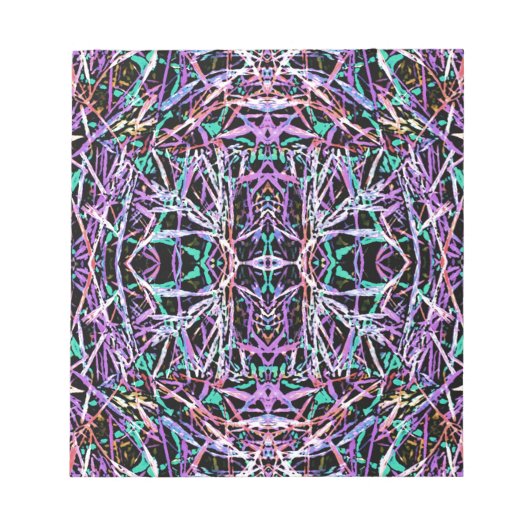 Psychedelisches Muster in Rosa Notizblock (Vorderseite)