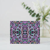 Psychedelisches Muster in Rosa Postkarte (Stehend Vorderseite)