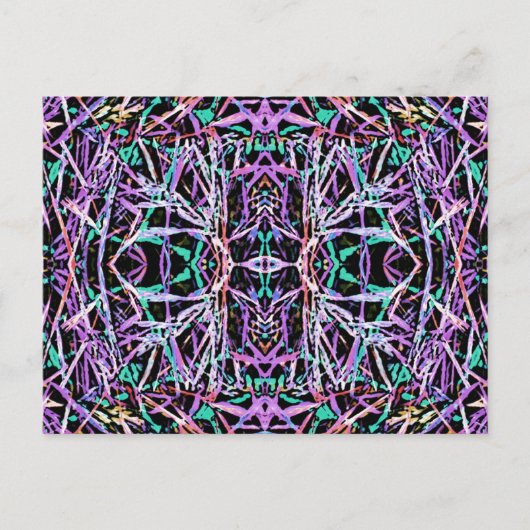 Psychedelisches Muster in Rosa Postkarte (Vorderseite)
