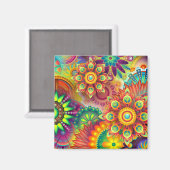 Psychedelisches Muster Magnet (Vorderseite/Rückseite)