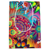 Psychedelisches Muster Mittlere Geschenktüte (Vorderseite)