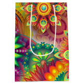 Psychedelisches Muster Mittlere Geschenktüte (Rückseite)