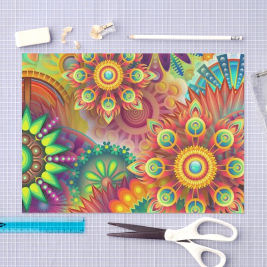 Psychedelisches Muster Seidenpapier (Handwerk)